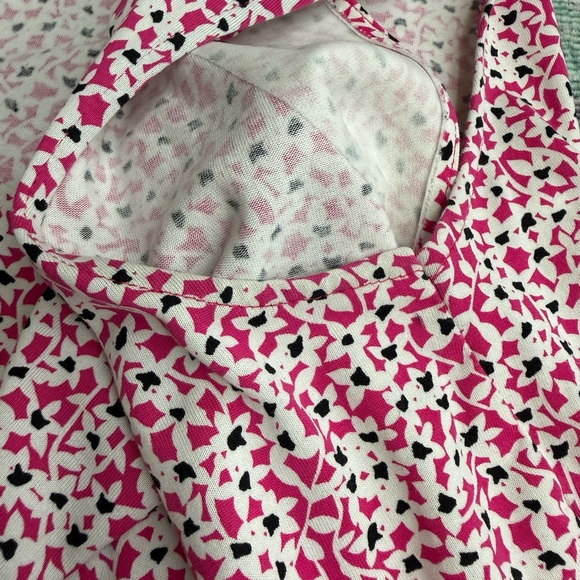 Diane von Furstenberg Julian Mini Wrap Sleeveless Dress | Pink/White/Black | 6 - Picture 6 of 10